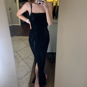 snake print black sleek dress